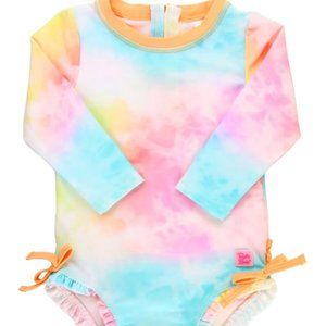 Ruffle Butts Kids Swim One Piece - Tie-Dye Pastel 2T